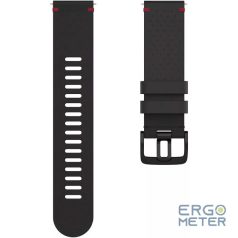 POLAR WRIST BAND 22MM LTHR BLK/RED M/L